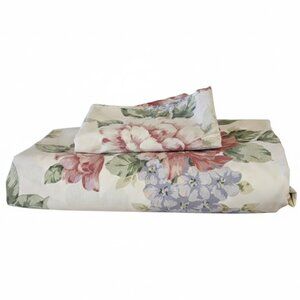 Vintage Floral Full Flat Sheet And Pillowase
